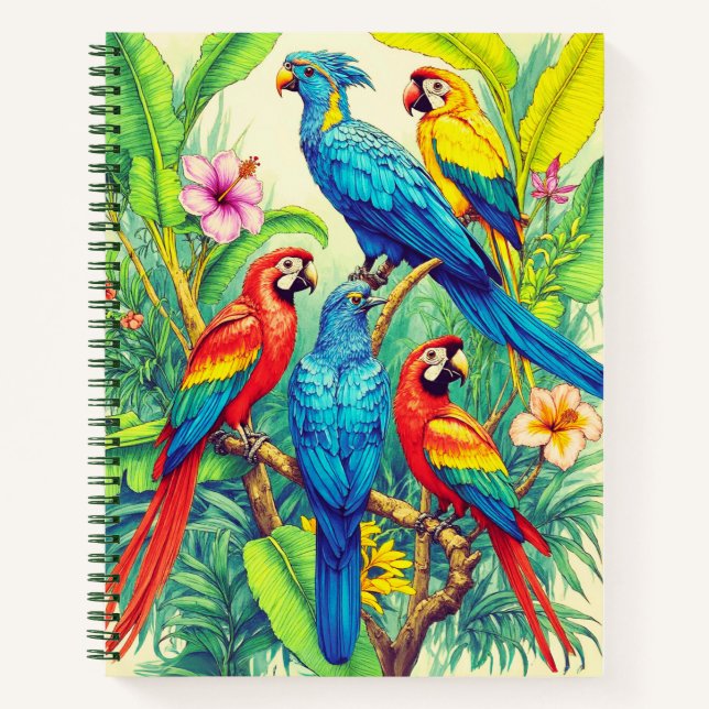Cuaderno Tropical Birds Botanical Illustration Journal (Anverso)