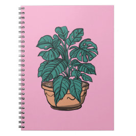 Cuaderno tropical de plantas de interior en maceta