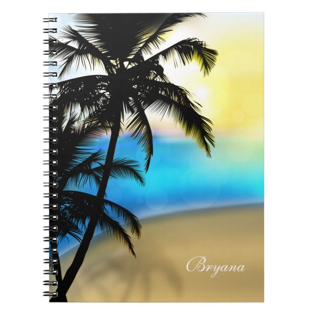 Cuaderno Tropical de Playa y Palmeras Diurnas (Frente)