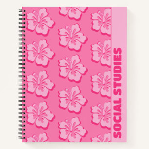 Cuaderno Tropical Floral Preppy de Moda Asignatura Escolar