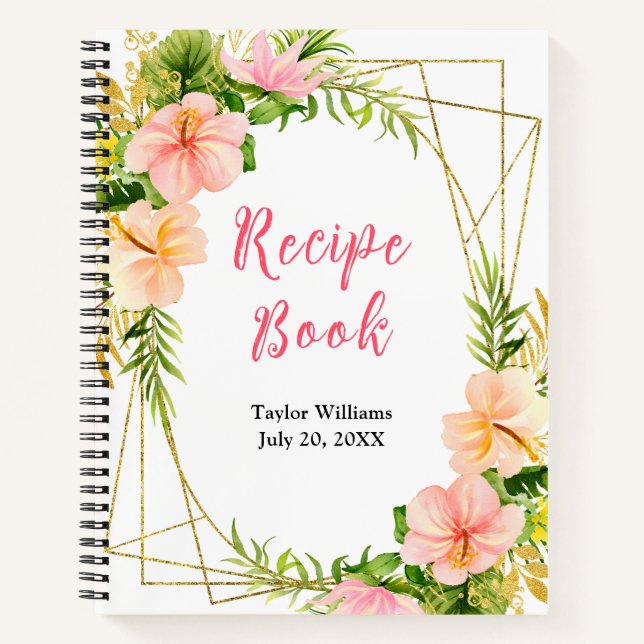 Cuaderno Tropical Jungle Floral Recipe Book (Anverso)