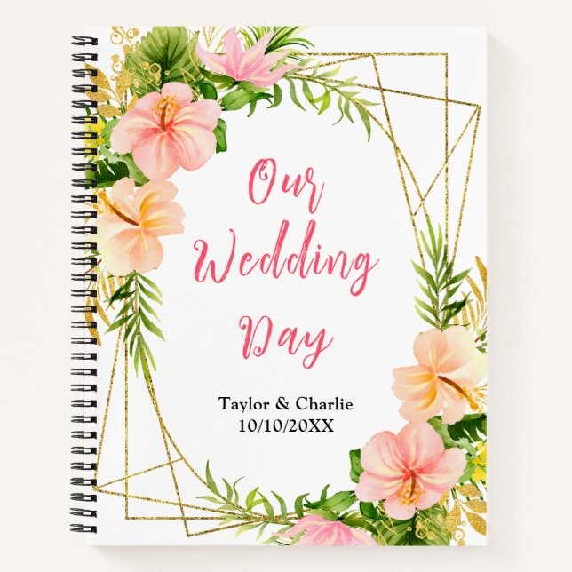 Cuaderno Tropical Jungle Floral Wedding Planner (Anverso)
