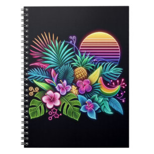 Cuaderno Tropical neón colorido/hawaiano