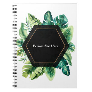 Cuaderno Tropical Rain Forest Island Leaves Elegant Summer
