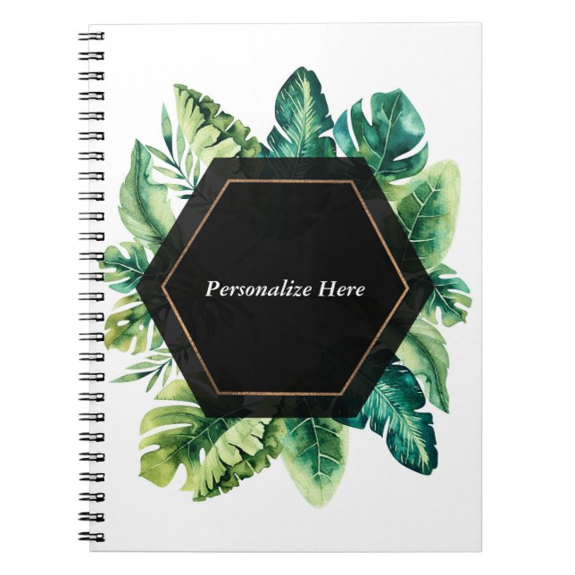 Cuaderno Tropical Rain Forest Island Leaves Elegant Summer (Frente)