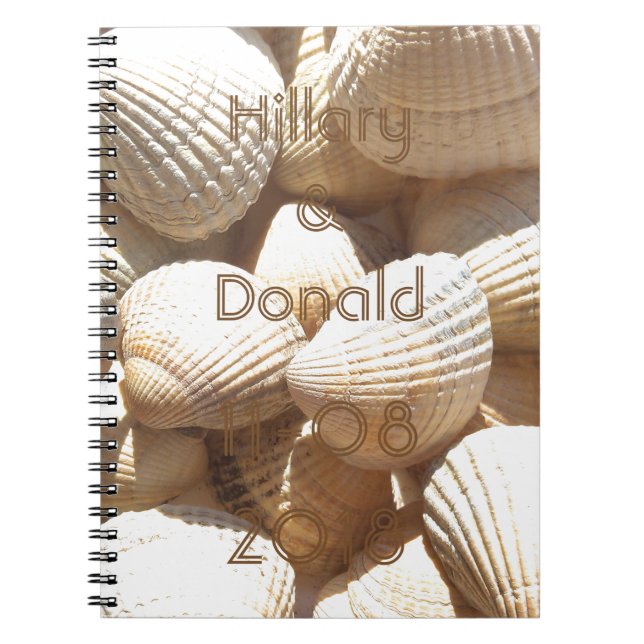 Cuaderno Tropical Sunny Exotic Shells Nombres de novia Fech (Frente)