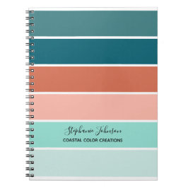 Cuaderno Tropical Sunset Colors Striped Personalized