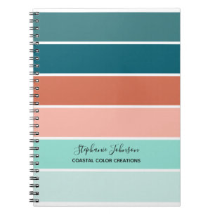 Cuaderno Tropical Sunset Colors Striped Personalized