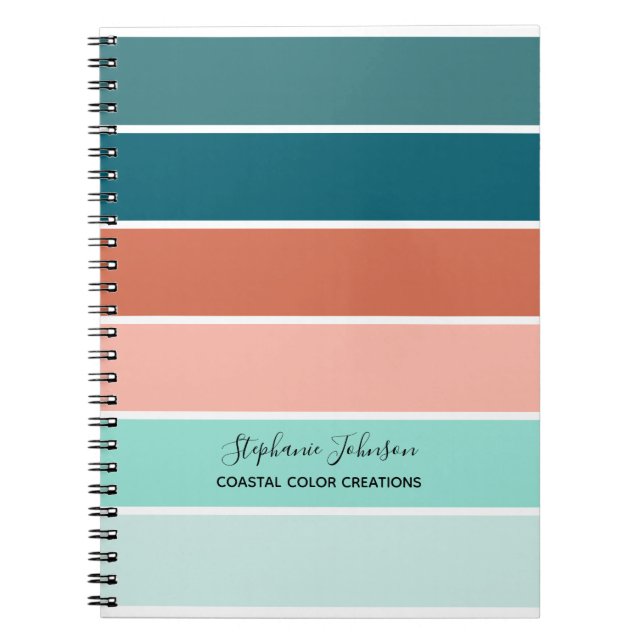 Cuaderno Tropical Sunset Colors Striped Personalized (Frente)