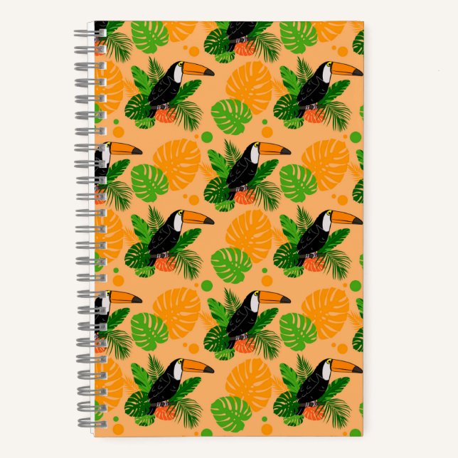 Cuaderno Trópico Toucan Bird Seamless Pattern (Anverso)