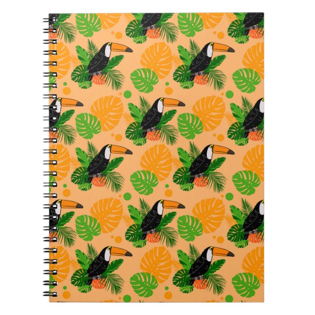 Cuaderno Trópico Toucan Bird Seamless Pattern (Frente)
