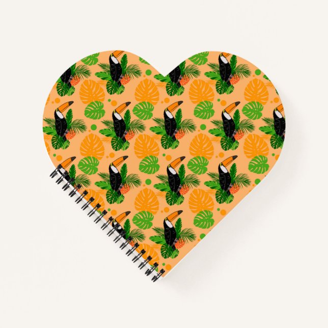 Cuaderno Trópico Toucan Bird Seamless Pattern (Anverso)
