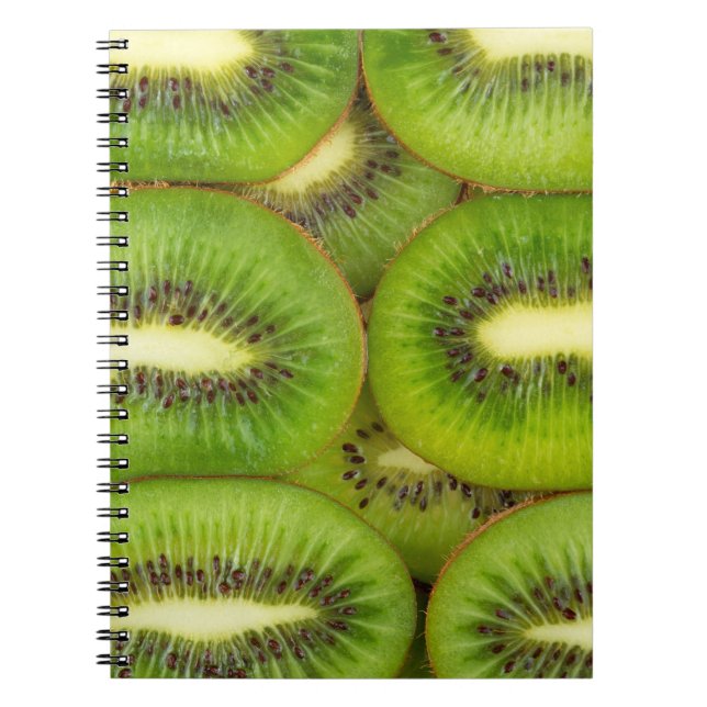 Cuaderno trozos de kiwi frescos y maduros en castaño de gal (Frente)