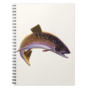 Cuaderno Trucha de arroyo, pescador de pesca deportiva vint