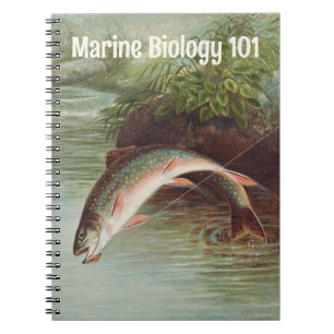 Cuaderno Trucha de arroyo saltando de S.A. Kilbourne Vintag