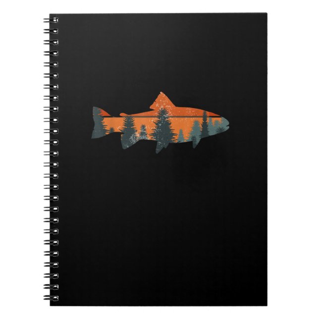 Cuaderno Trucha Pesca Naturaleza Pescador al aire libre Reg (Frente)