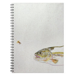 Cuaderno Trucha que persigue la mosca de un pescador