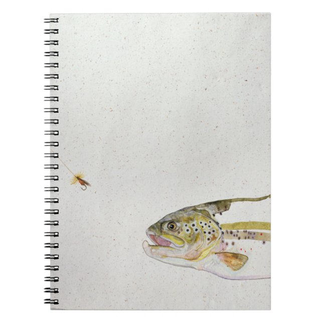 Cuaderno Trucha que persigue la mosca de un pescador (Frente)