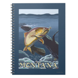 Cuaderno Trucha que pesca la sección representativa -