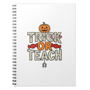 Cuaderno Truco o Enseña Halloween Profesor Vintage Vector D