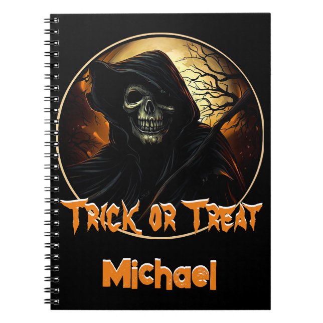 Cuaderno Truco o trato espeluznante de la Parca (Frente)