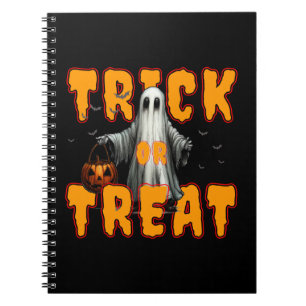 Cuaderno truco o trato halloween espantoso fantasma calabaz
