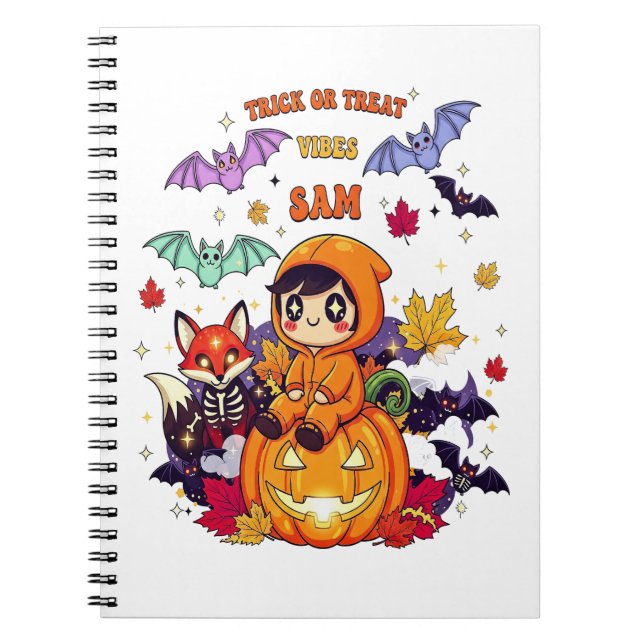 Cuaderno Truco o trato Halloween lindo (Frente)