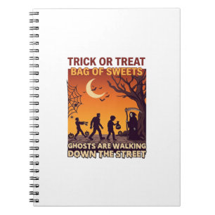 Cuaderno Truco o trato Halloween Zombies Segador Calabazas