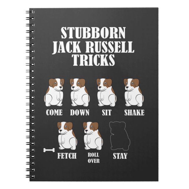 Cuaderno Truco obstinado del perro de Jack Russell Terrier (Frente)