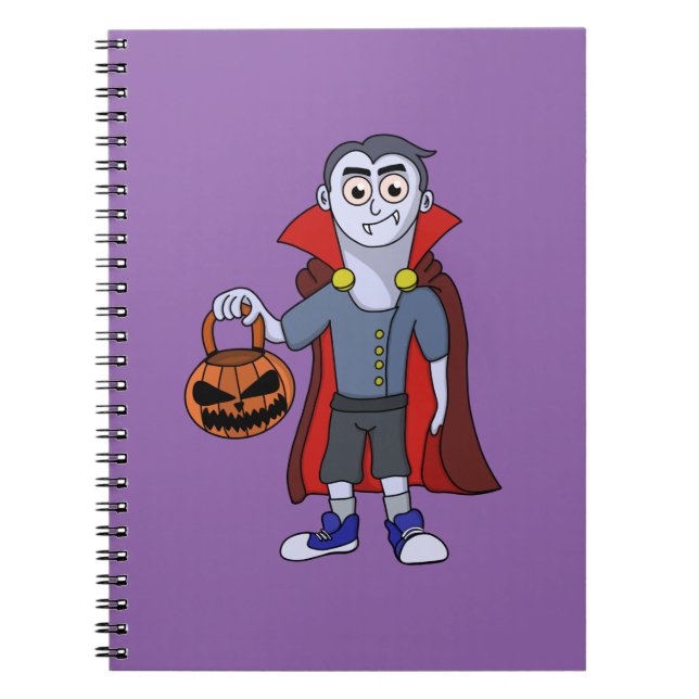 Cuaderno Truco y trato a un vampiro en Halloween (Frente)