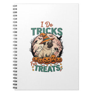 Cuaderno Trucos Golosinas Halloween Pug Sombrero de Bruja C