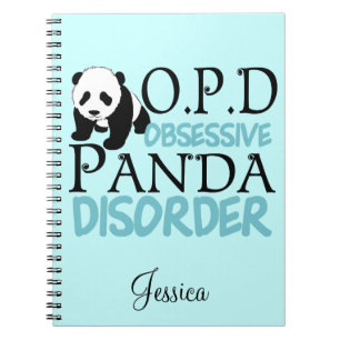 Cuaderno Trullo lindo del personalizado del oso de panda