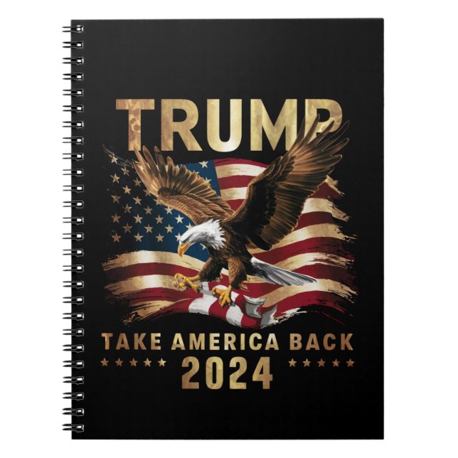 Cuaderno Trump 2024 Recuperar la bandera estadounidense Tru (Frente)