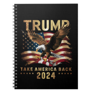 Cuaderno Trump 2024 Recuperemos América Bandera Americana T
