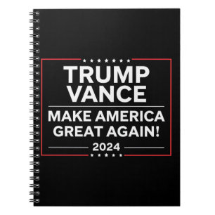 Cuaderno Trump Vance 2024 Presidente JD Vance Vice MAGA