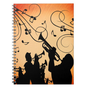 Cuaderno Trumpet Section Jazz Music Naranja Rust