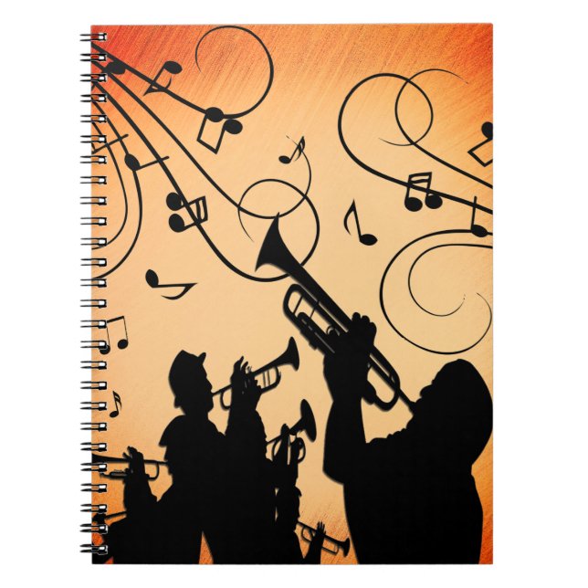 Cuaderno Trumpet Section Jazz Music Naranja Rust (Frente)