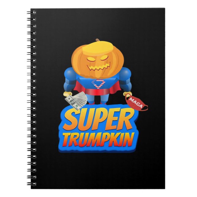Cuaderno Trumpkin Funny Cabeza de calabaza Halloween Costum (Frente)