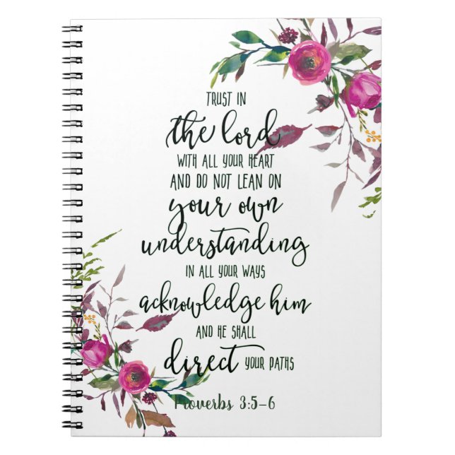 Cuaderno Trust in the Lord floral   (Frente)