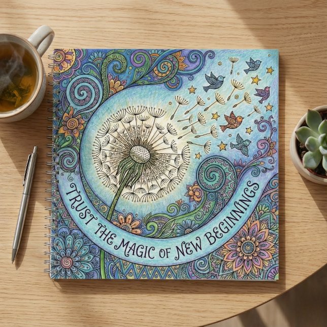 Cuaderno Trust The Magic of New Beginnings Spiral Notebook (Encourage someone special with this personalized, "Trust the magic of new beginnings" notebook!)