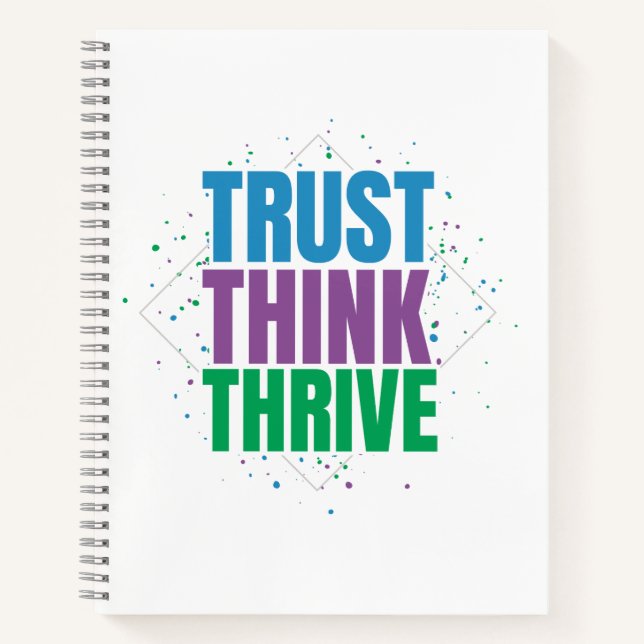 Cuaderno Trust Think Thrive – Motivational Quote Design (Anverso)