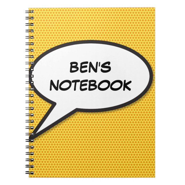 Cuaderno Tu discurso de mensaje burbuja libro de cómics ret (Frente)