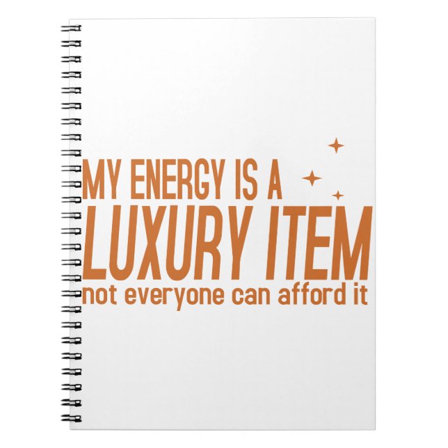 Cuaderno Tu Energía es un Artículo de Lujo (Frente)