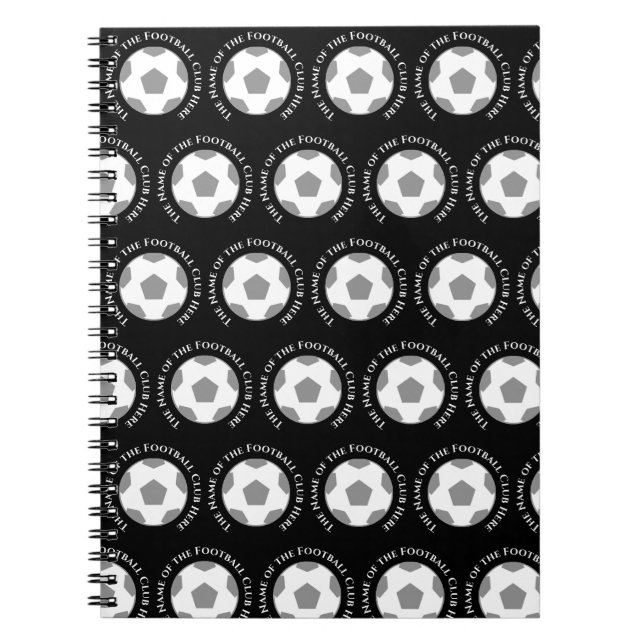 Cuaderno Tu equipo de fútbol en blanco y negro (Frente)
