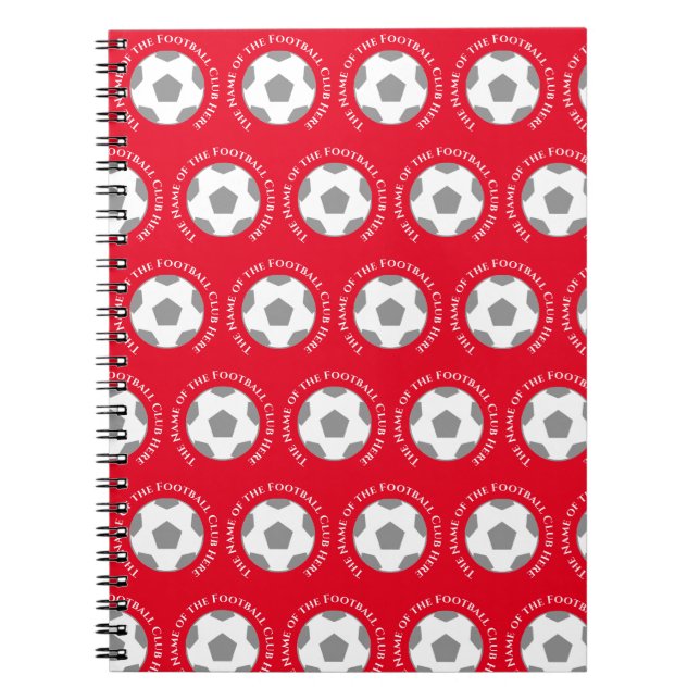 Cuaderno Tu equipo de fútbol en rojo (Frente)