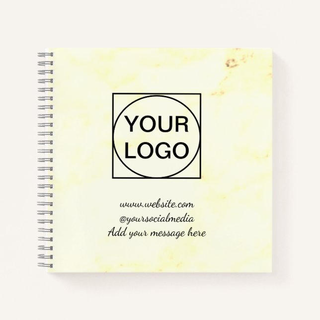 Cuaderno Tu logo aquí blanco simple minimal MÁRMOL ROSA No (Anverso)