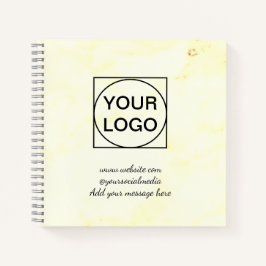 Cuaderno Tu logo aquí mármol ROSA simple minimal blanco