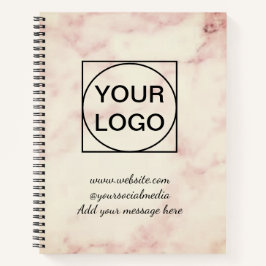 Cuaderno Tu logo aquí mármol rosa simple minimal blanco No