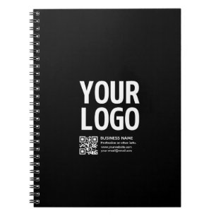 Cuaderno Tu logotipo con código QR editable y texto