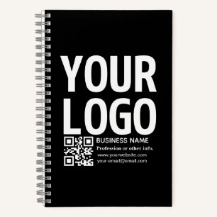 Cuaderno Tu logotipo con código QR editable y texto